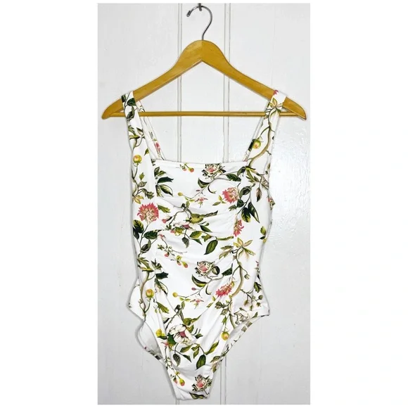 NWT Shade & Shore size L : floral tummy control full coverage one piece swimsuit - Picture 2 of 11